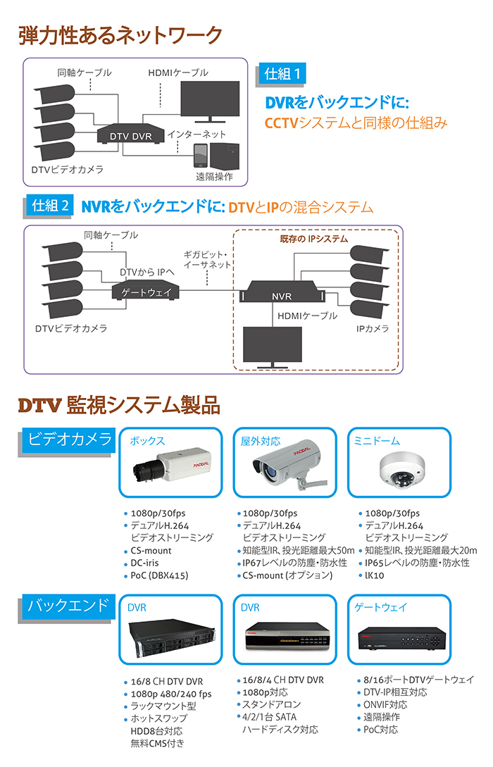 DTV surveillance's structure and Pacidal's DTV product line 